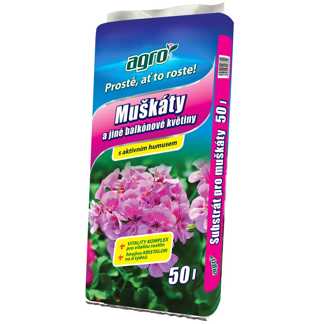 Substrát pre muškáty a balkónové kvety 50l | záhradníctvo garden team Substrát pre muškáty a balkónové kvety 50l