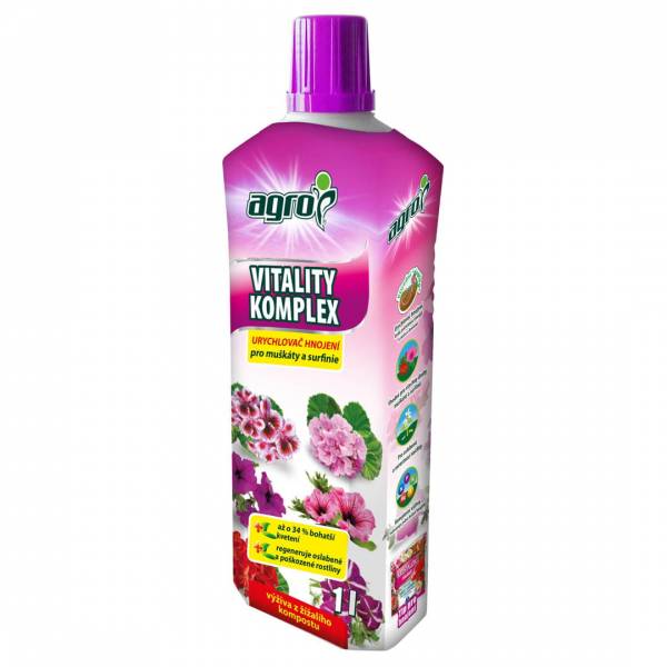 Kvapalné hnojivo muškát a surfínia vitality komplex agro 1l
