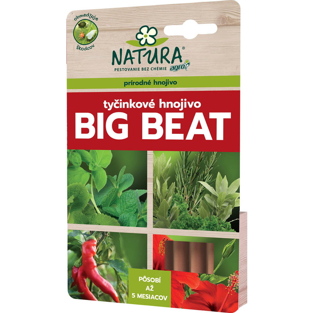 Prírodné tyčinkové hnojivo big beat natura 12ks | záhradníctvo garden team Prírodné tyčinkové hnojivo big beat natura 12k
