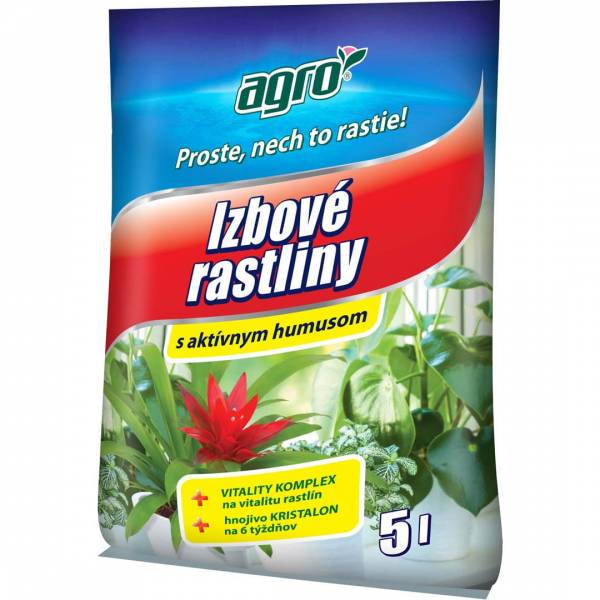 Substrát na izbové rastliny 5l Agro
