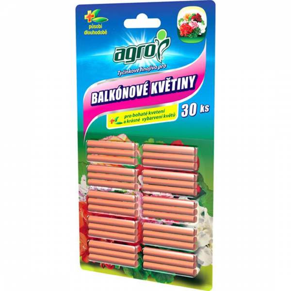 Hnojivo tyčinkové Balkónové rastliny Agro 30ks