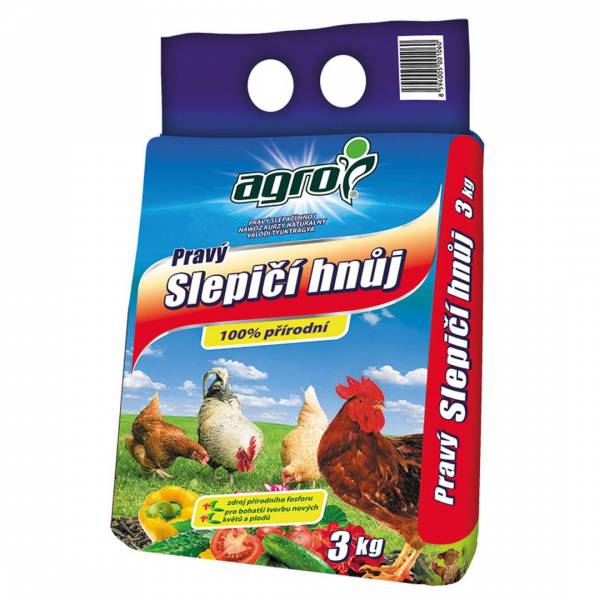 Pravý slepačí hnoj agro 3kg | záhradníctvo garden team Pravý slepačí hnoj agro 3kg