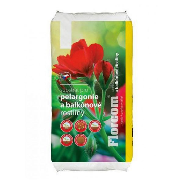 Substrát na muškáty a balkónové kvety Florcom