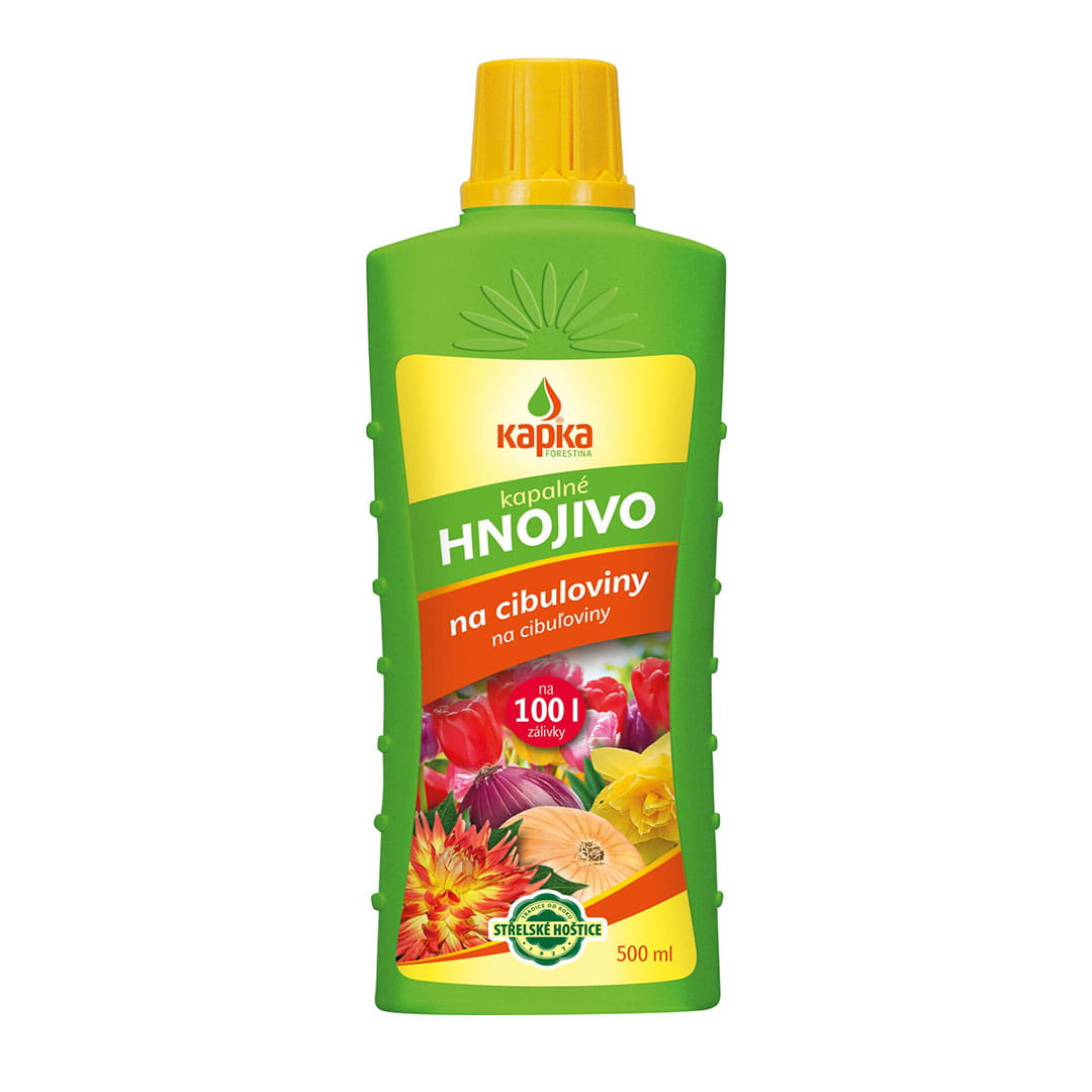 Kvapalné hnojivo na cibuľoviny a hľúznaté rastliny kapka 0,5l | záhradníctvo garden team Kvapalné hnojivo na cibuľoviny a hľúznaté rastliny kapka 05l