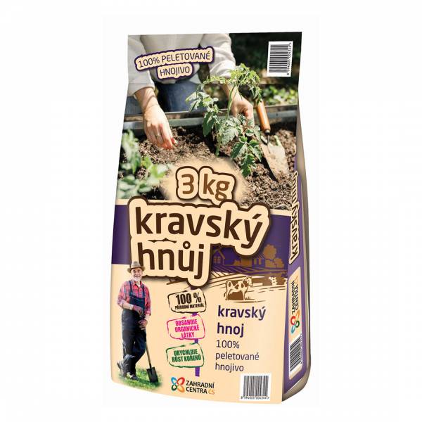 Kravský hnoj zc 3kg | záhradníctvo garden team Kravský hnoj zc 3kg