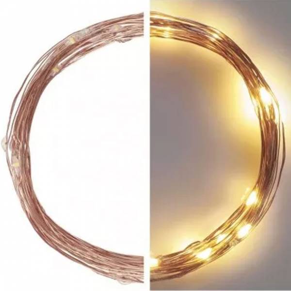 Led vianočná nano reťaz medená 4m