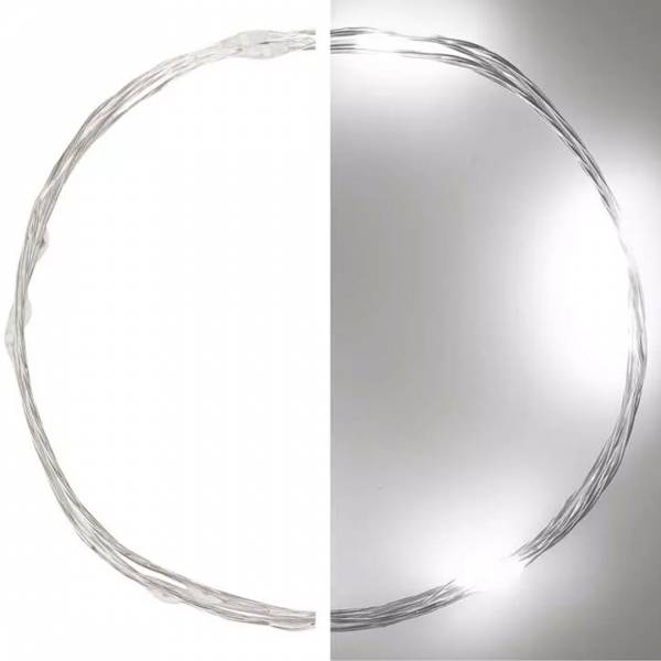 Led vianočná nano reťaz strieborná 0,9m D3AC06