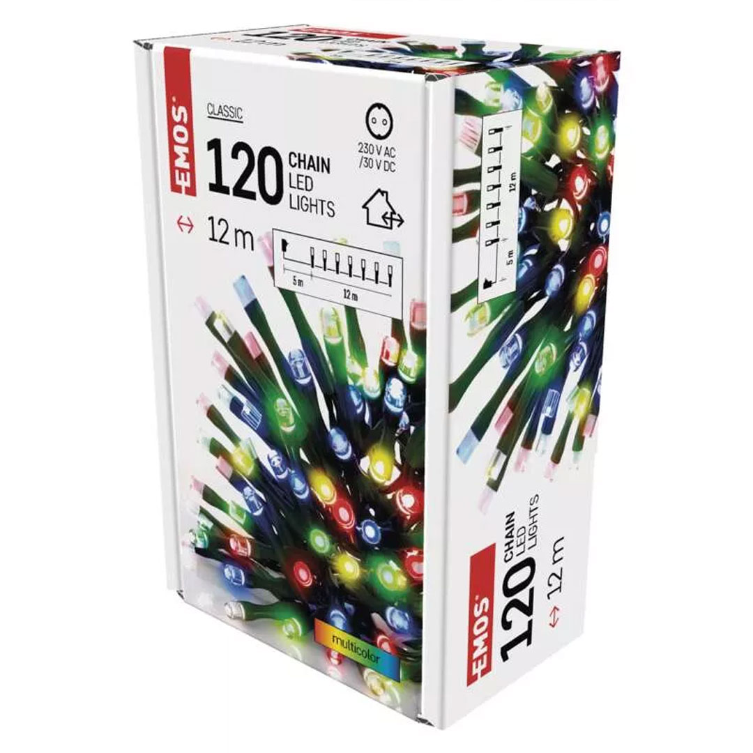 Led vianočná reťaz 12m 120led vonkajšia aj vnútorná multicolor | záhradníctvo garden team Led vianočná reťaz 12m 120led vonkajšia aj vnútorná multicolor