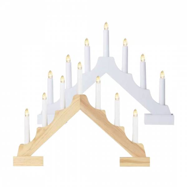 Led svietnik drevený 29cm 2xaa vnútorný