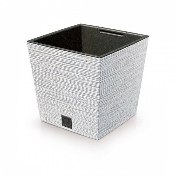 Kvetináč Furu Square Low ECO WOOD Biely