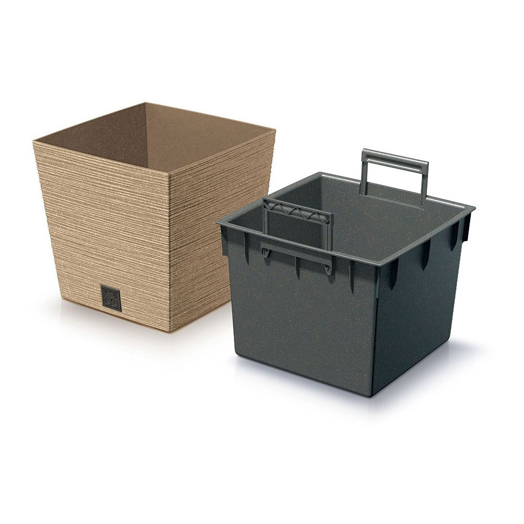 Kvetináč furu square low eco wood naturo s vkladom | záhradníctvo garden team Kvetináč furu square low eco wood naturo s vkladom