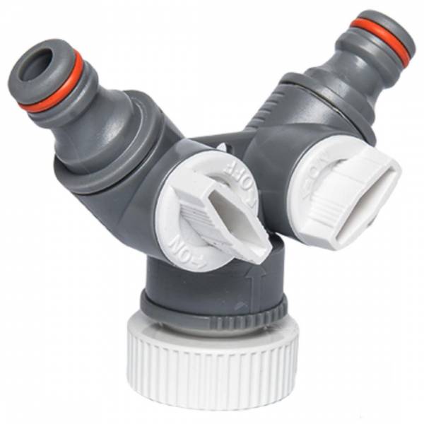 daptér pre dve rýchlospojky 1/2" s ventilmi