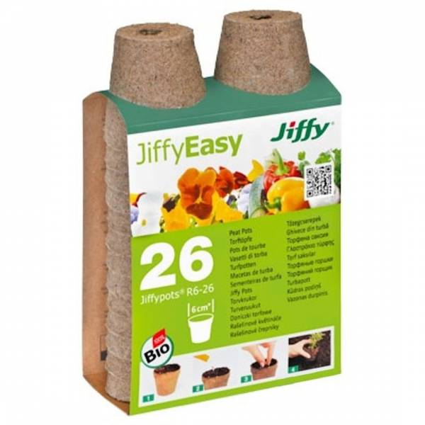 Rašelinový kvetináč JiffyEasy 26ks okrúhly
