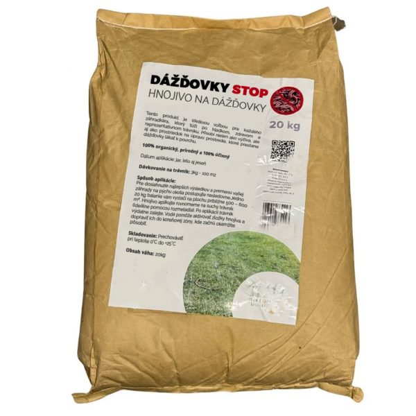 Trávnikové hnojivo proti dážďovkám 20 kg