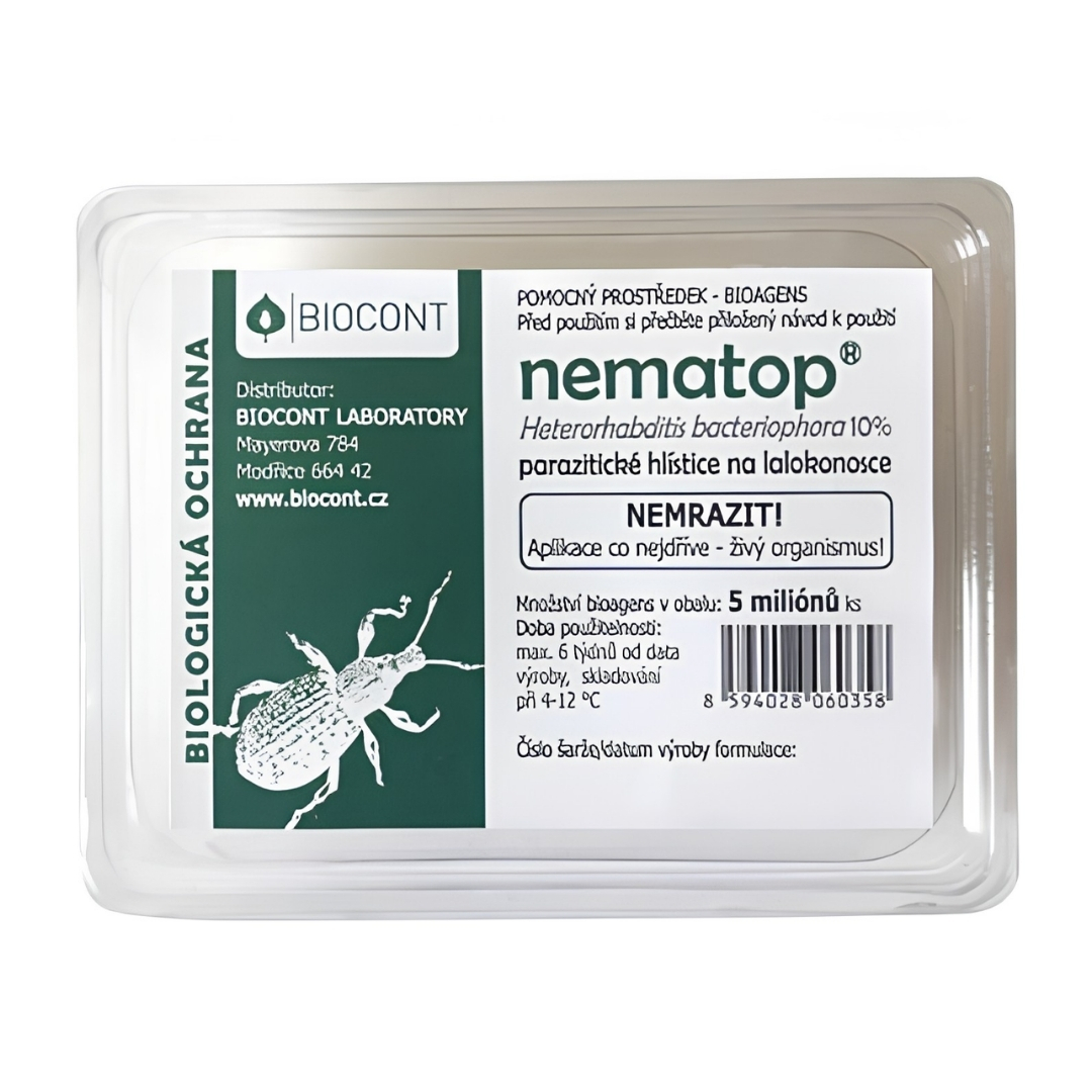 Nematop parazitické háďatká proti larvám nosánika 5 ml | záhradníctvo garden team Nematop parazitické háďatká proti larvám nosánika 5 ml balenie