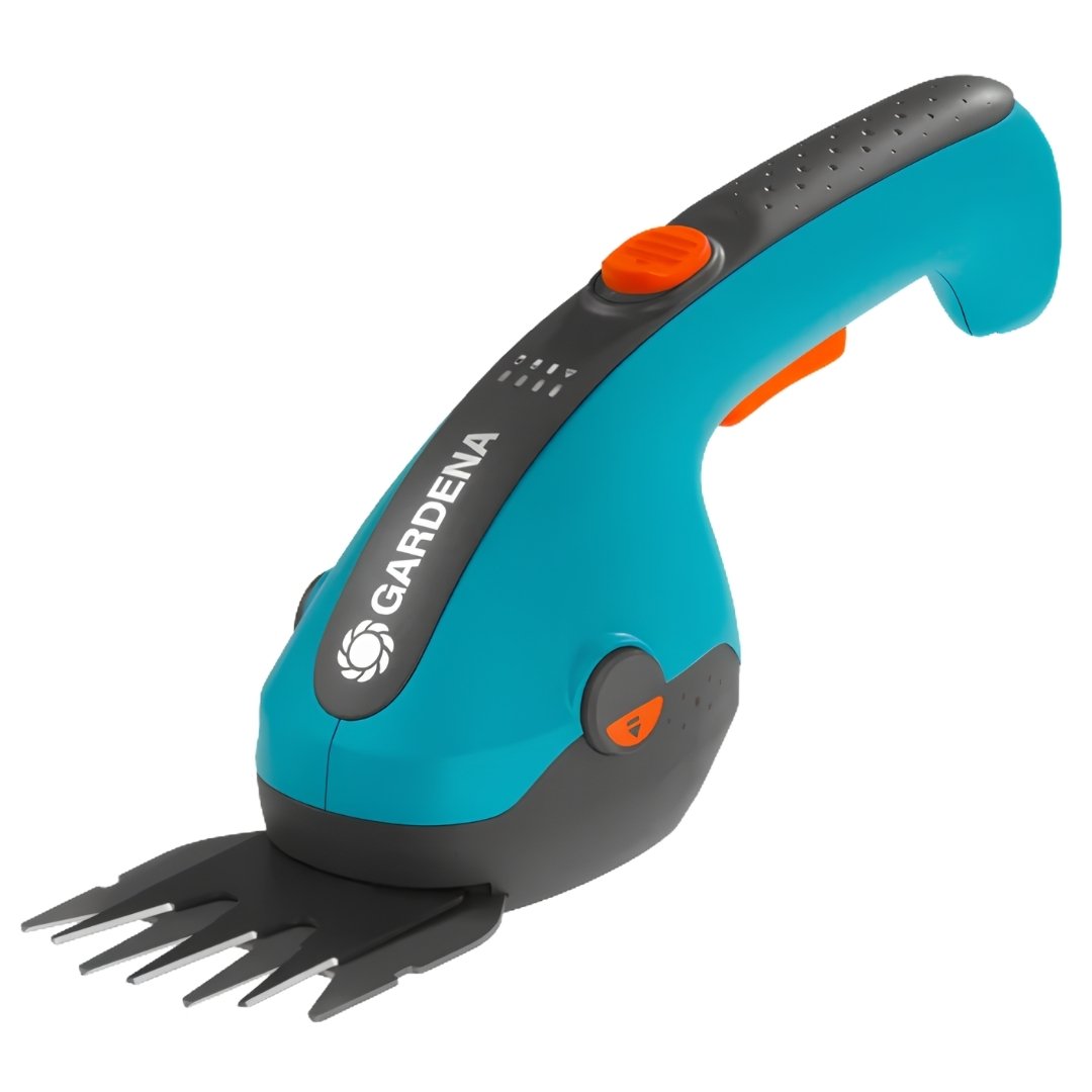 Akumulátorové nožnice na trávu gardena classiccut li 01 | záhradníctvo garden team Tyrkysové akumulátorové nožnice na trávu gardena classiccut li s ergonomickou rukoväťou a ostrou čepeľou