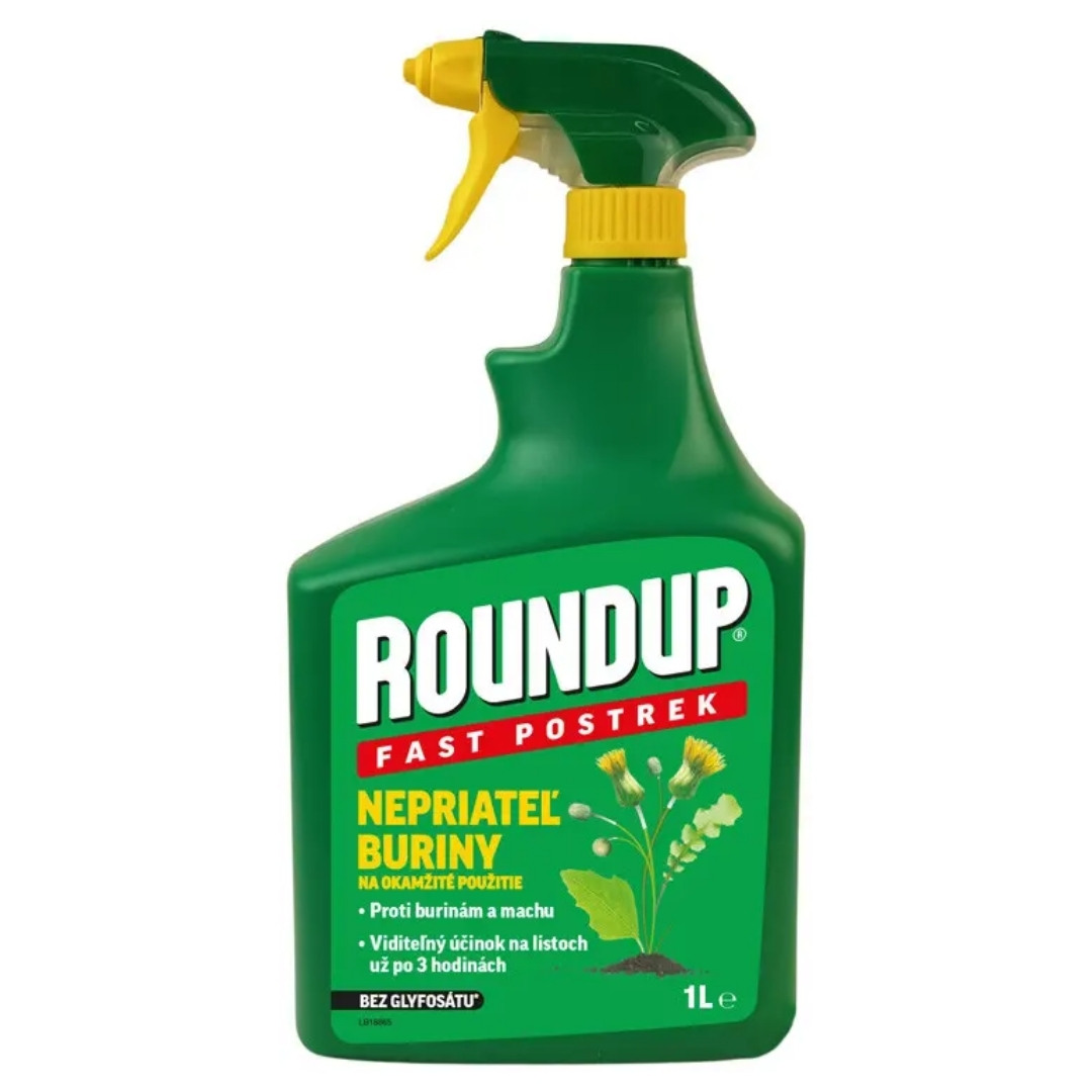 Postrek proti burinám roundup fast 1l | záhradníctvo garden team Postrek proti burinám roundup fast 1l v zelenej plastovej fľaši s praktickým žltým rozprašovačom