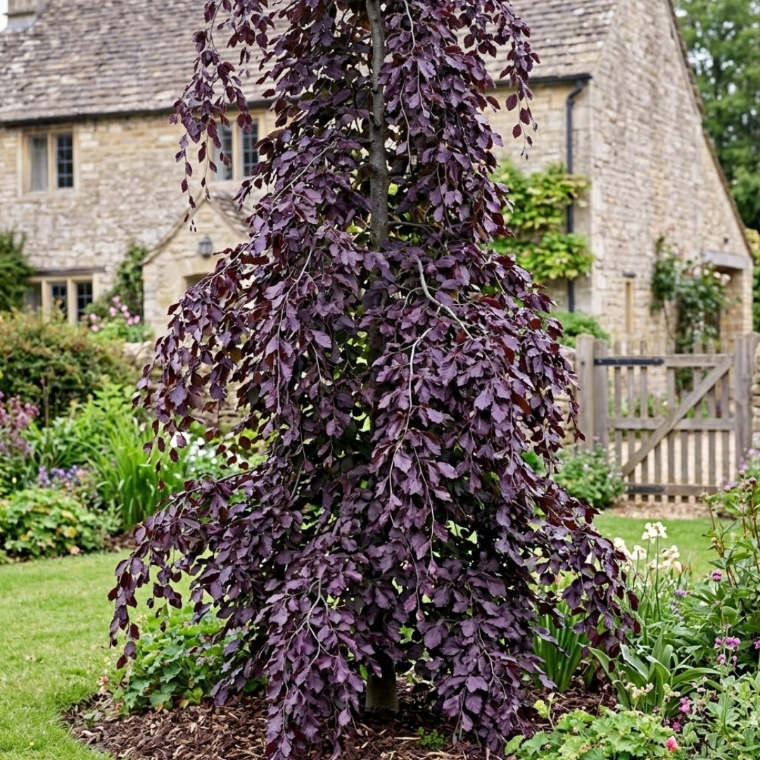 Buk lesný purple fountain 02 | záhradníctvo garden team Buk lesný purple fountain ako dominantný solitér záhrady